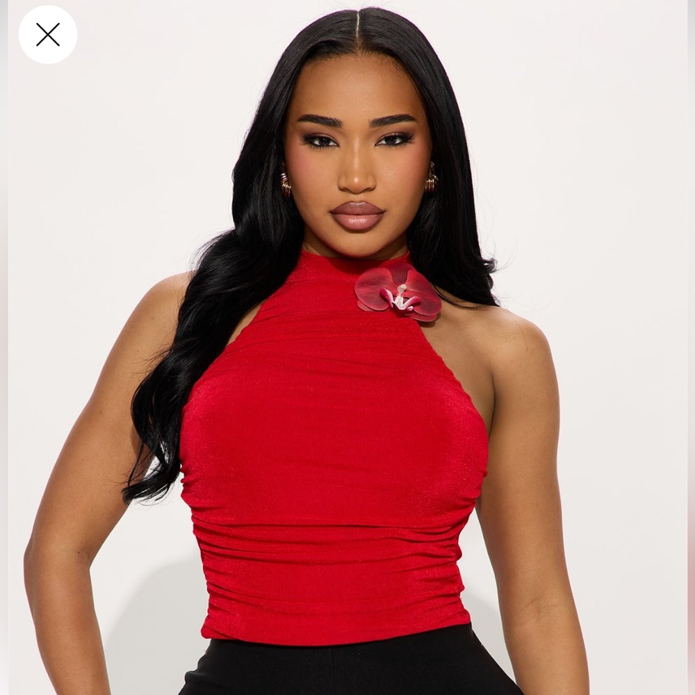 Vibrant Red Halter Top